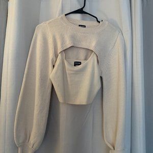 Beige 2 piece Sweater Set